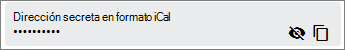 Dirección ical secreta del calendario de Google outlook