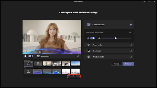 captura de pantalla de las opciones de filtro de vídeo