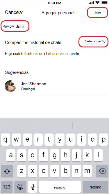 compartir el historial de chats en dispositivos móviles