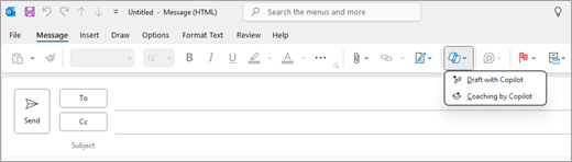 Muestra la página de correo clásica de Outlook, con el icono Copilot seleccionado en la barra de herramientas superior.