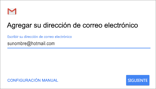 Agregue su dirección de correo