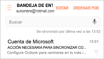Abra el correo electrónico que indica "Acción obligatoria"