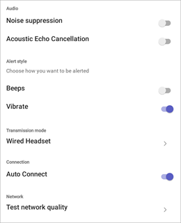 Configuración de Walkie Talkie