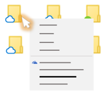 Imagen conceptual del menú de opciones cuando se hace clic con el botón derecho en un archivo de OneDrive desde el Explorador de archivos