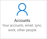 Cuentas en la pantalla Configuración