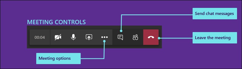 Use los controles de reuniones para administrar la configuración y el chat.