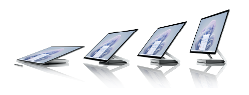 Muestra Surface Studio 2+ configurada en diferentes ángulos.