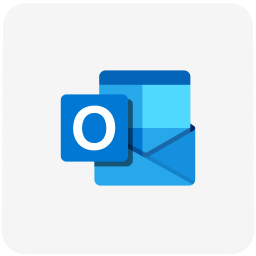 Logotipo de Outlook con fondo gris
