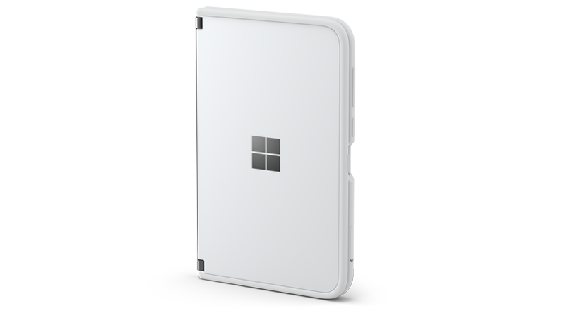 Surface Duo con el botón superior activado