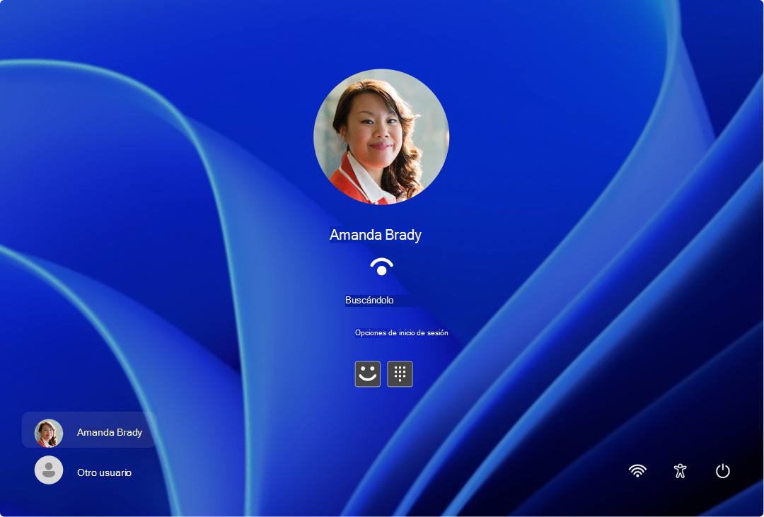 Captura de pantalla de la pantalla de bloqueo de Windows 11.