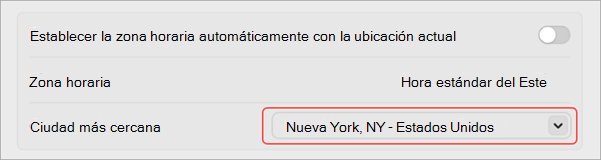 Configuración para cambiar la zona horaria en MacOS