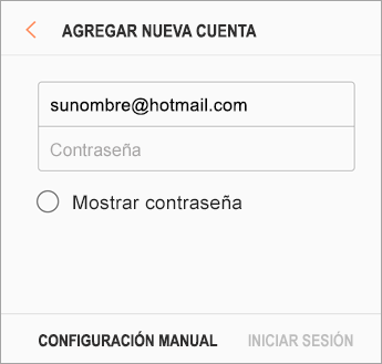 Dirección de correo y contraseña