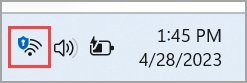 Cuando estés conectado a una VPN a través de Wi-Fi, el icono de Wi-Fi mostrará un pequeño escudo VPN azul.