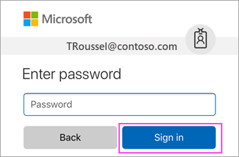 Escriba la contraseña de su cuenta profesional o educativa de O365.