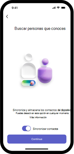 Personas marca de verificación de imagen para confirmar la sincronización de contactos
